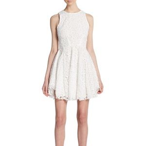Wells Grace Women's White Lace Fit-and-flare Dress